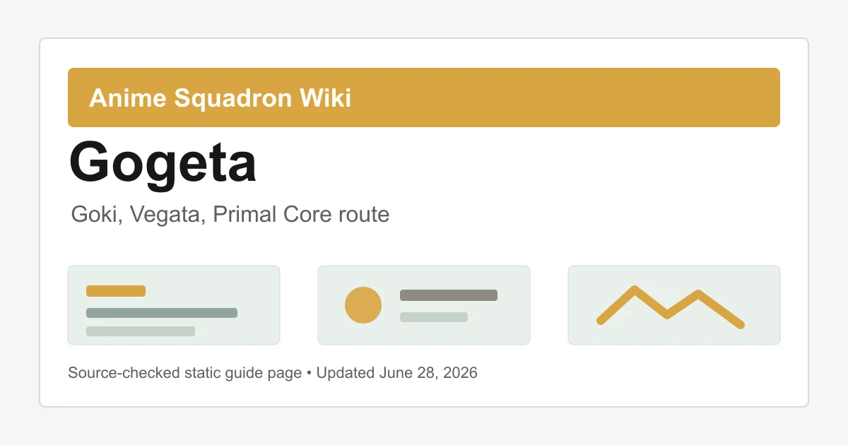 Anime Squadron Gogeta Gometa evolution route with Primal Core